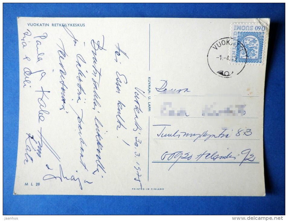 Hiking Center - Vuokatti - circulated in Finland 1975 , Vuokatti - Finland - used - JH Postcards