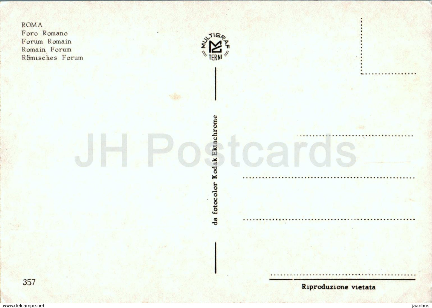 Roma - Rome - Foro Romano - Forum Romain - monde antique - 357 - Italie - inutilisé