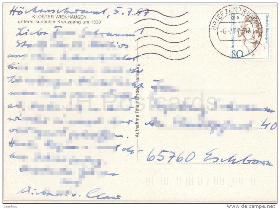 Kloster Wienhausen - unterer südlicher Kreuzgang um 1330 - Germany - 1997 gelaufen - JH Postcards