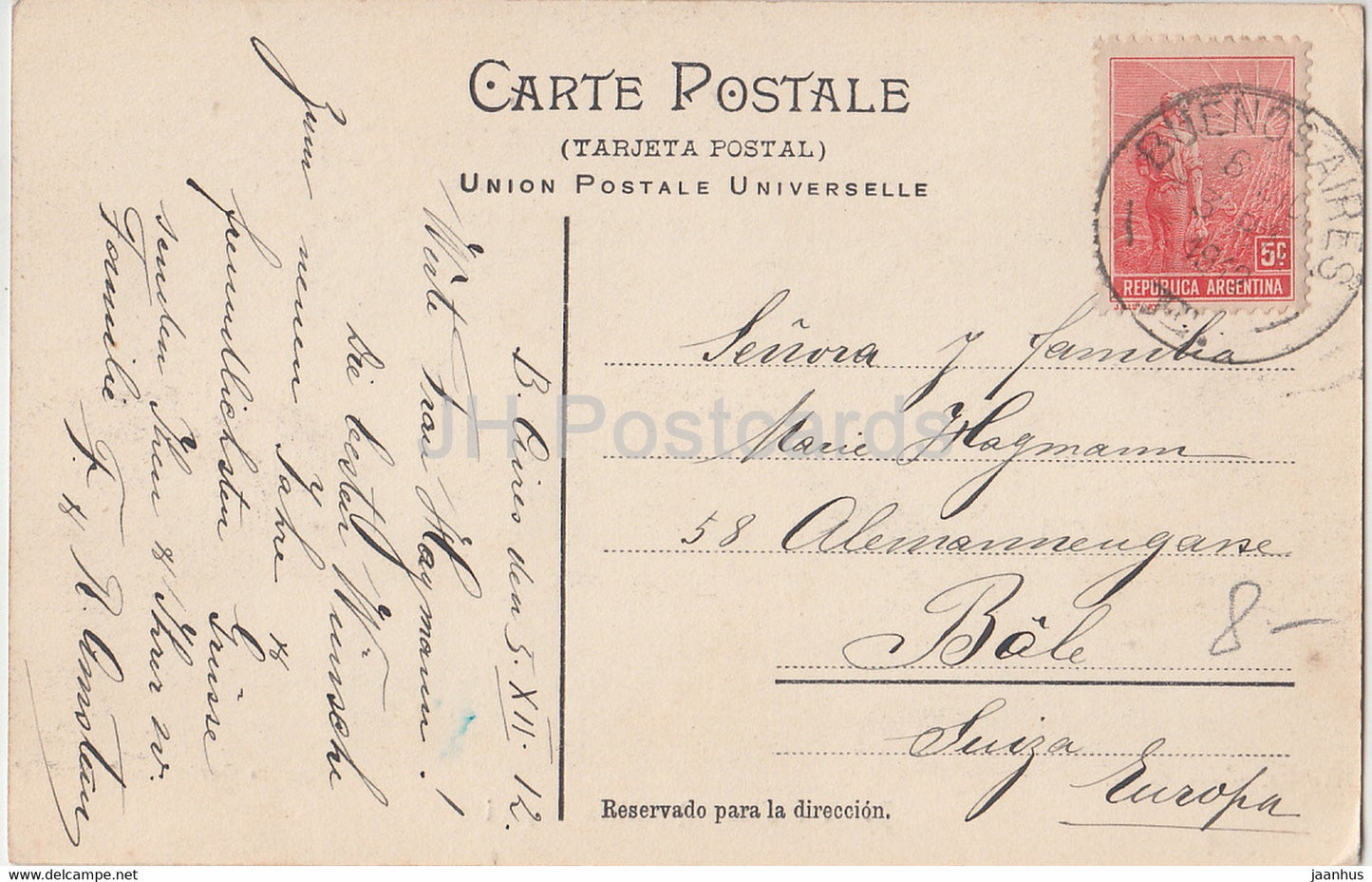 Bailes criollos - Rebublica Argentina - Criollo people - dance - music - 241 - old postcard - 1912 - Argentina - used