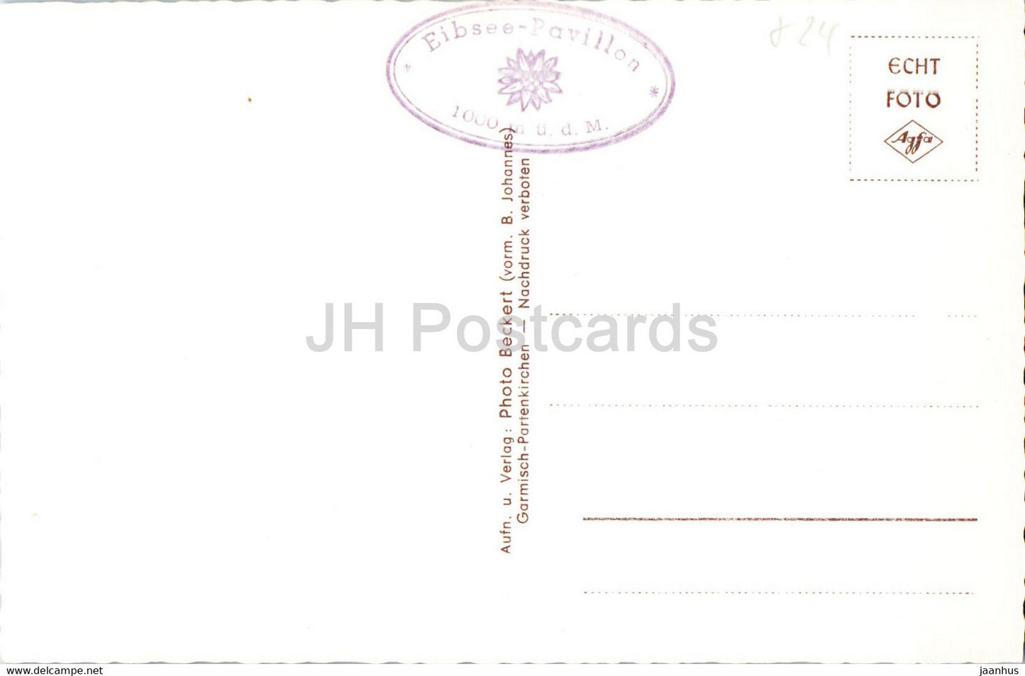 Eibsee mit Zugspitze - 2530 - old postcard - Germany - unused