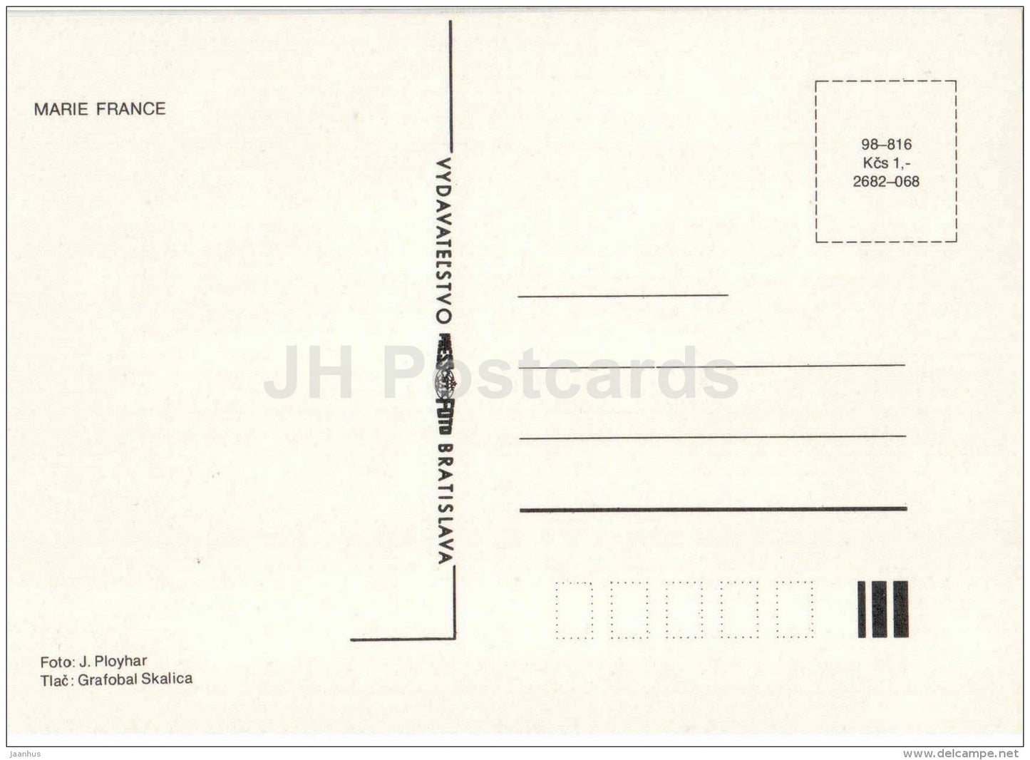 Marie France - dahlia - flowers - Slovakia - Czechoslovakia - unused - JH Postcards