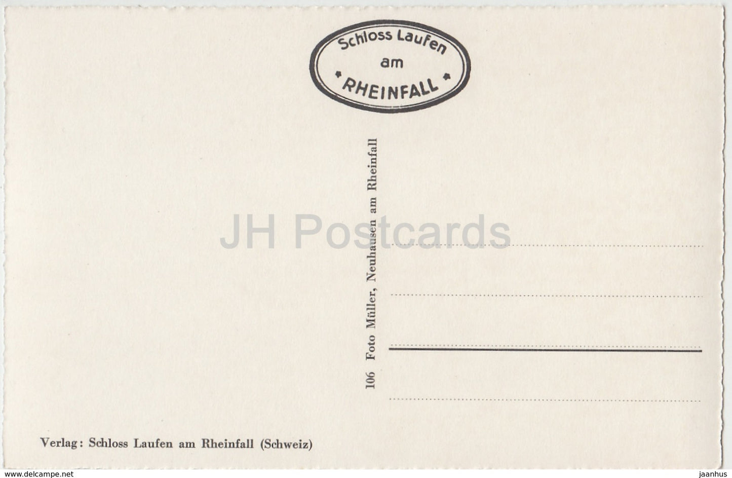 Flugaufnahme vom Rheinfall - Wasserfall - Schloss Laufen - 106 - Schweiz - alte Postkarte - unbenutzt