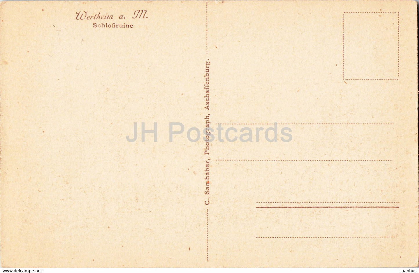 Wertheim a M - Schlossruine - alte Postkarte - Deutschland - unbenutzt