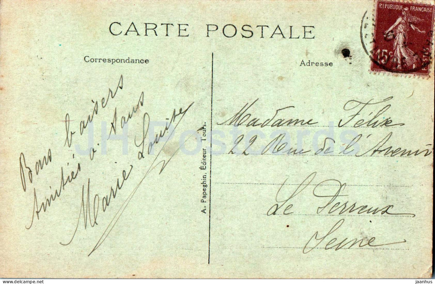 Tours - L'ancien Hôtel de Ville et le Square Rabelais - ancien hôtel de ville - 20 - carte postale ancienne - France - occasion