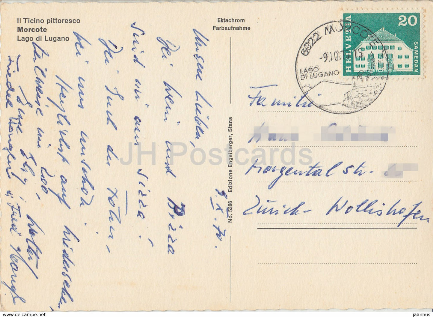 Il Ticino Pittoresco - Morcote - Lago di Lugano - 5386 - 1970 - Switzerland - used