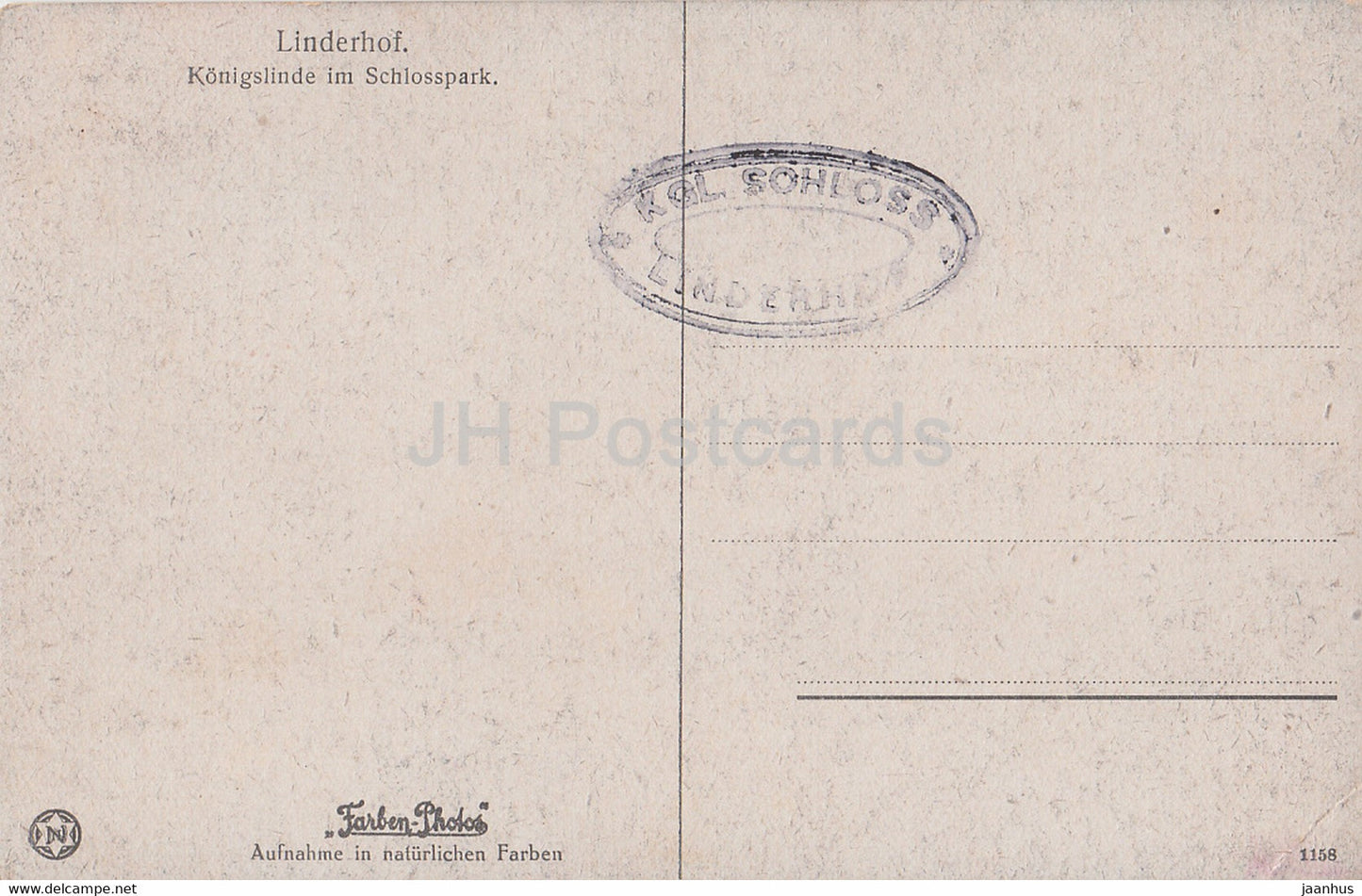 Linderhof - Konigslinde im Schlosspark - 1158 - old postcard - Germany - unused