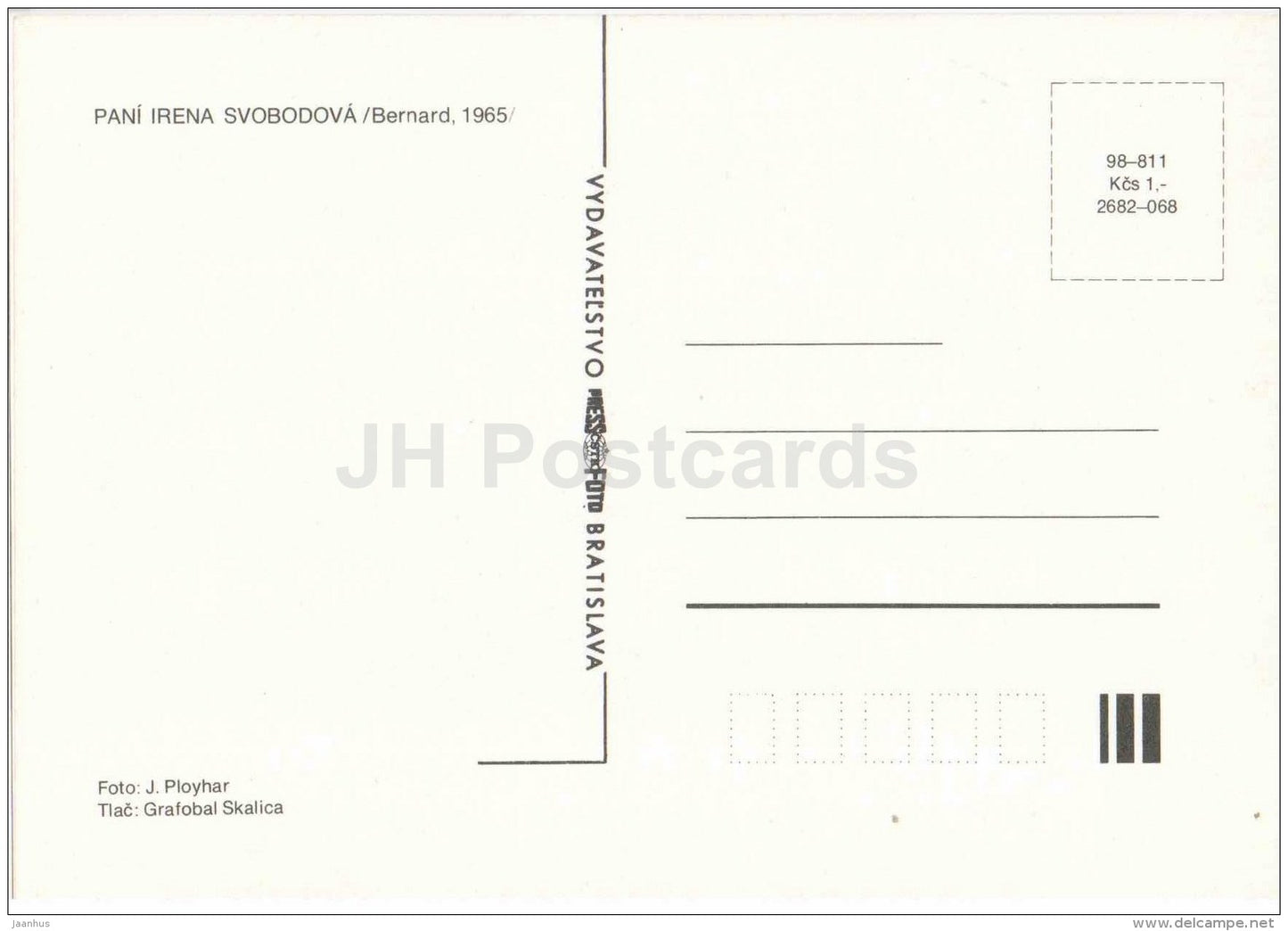 Pani Irena Svobodova - dahlia - flowers - Slovakia - Czechoslovakia - unused - JH Postcards