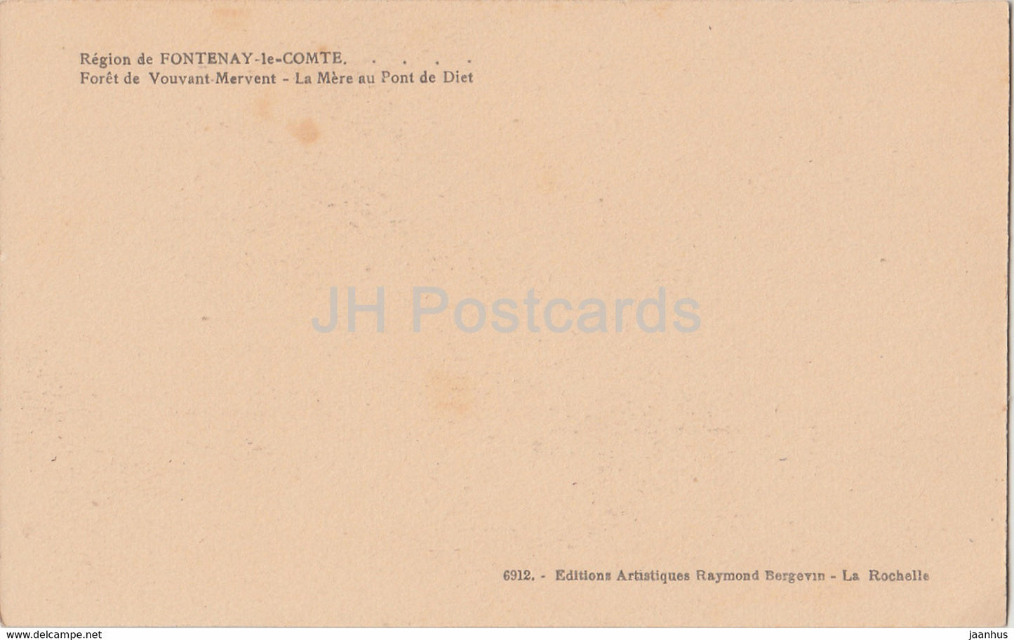 Region de Fontenay le Comte - Foret de Vouvant Mervent - 6912 - alte Postkarte - Frankreich - unbenutzt