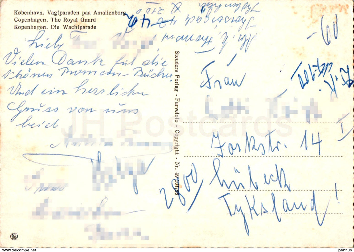 Copenhagen - Kobenhavn - Vagtparaden paa Amalienborg - The Royal Guard - 49101 - Denmark - used