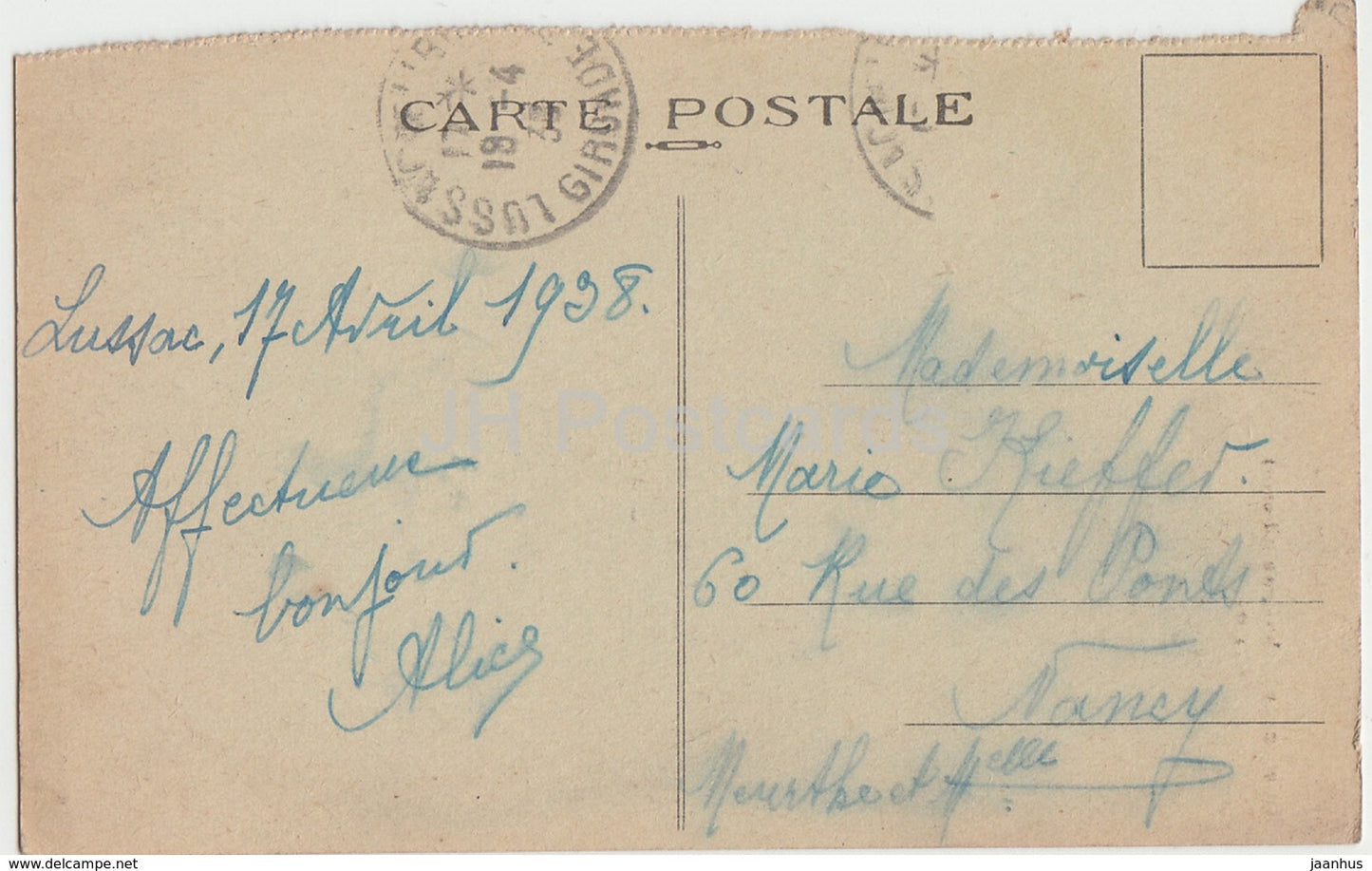 Lussac de Libourne - L'Eglise - church - 1938 - old postcard - France - used