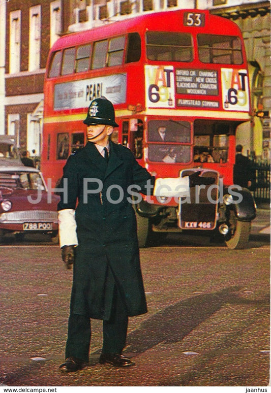 London - Policeman - bus - 1976 - United Kingdom - England - used - JH Postcards