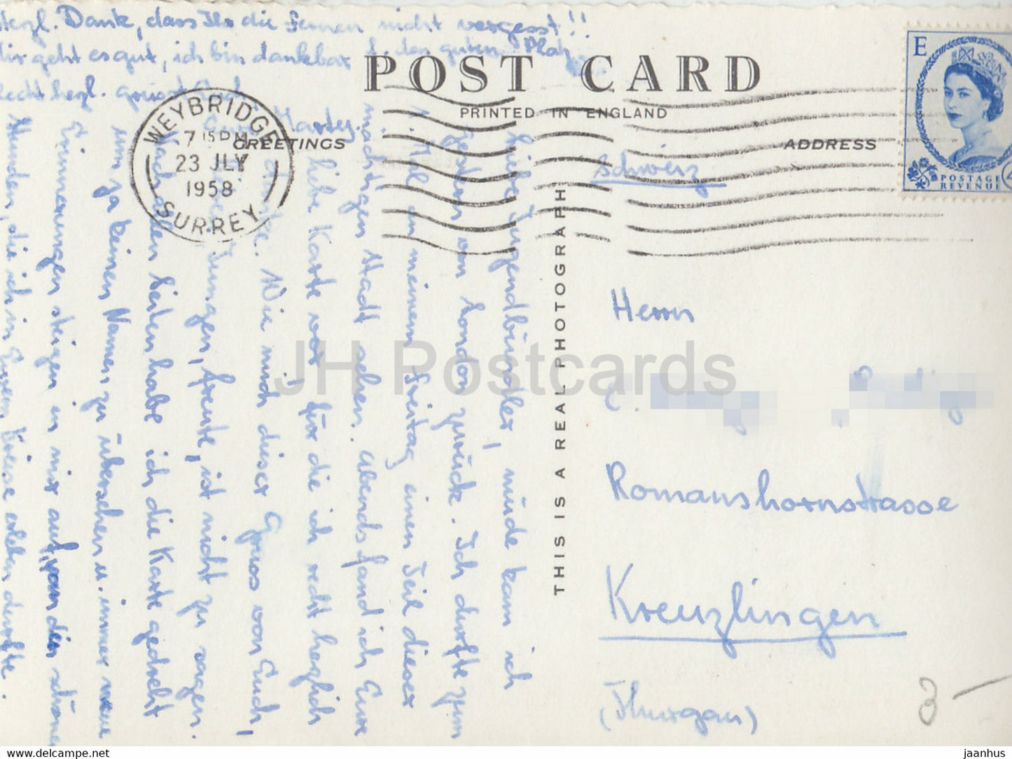 London – Houses of Parliament – Buckingham Palace – Tower Bridge – alte Postkarte – 1958 – England – Vereinigtes Königreich – gebraucht