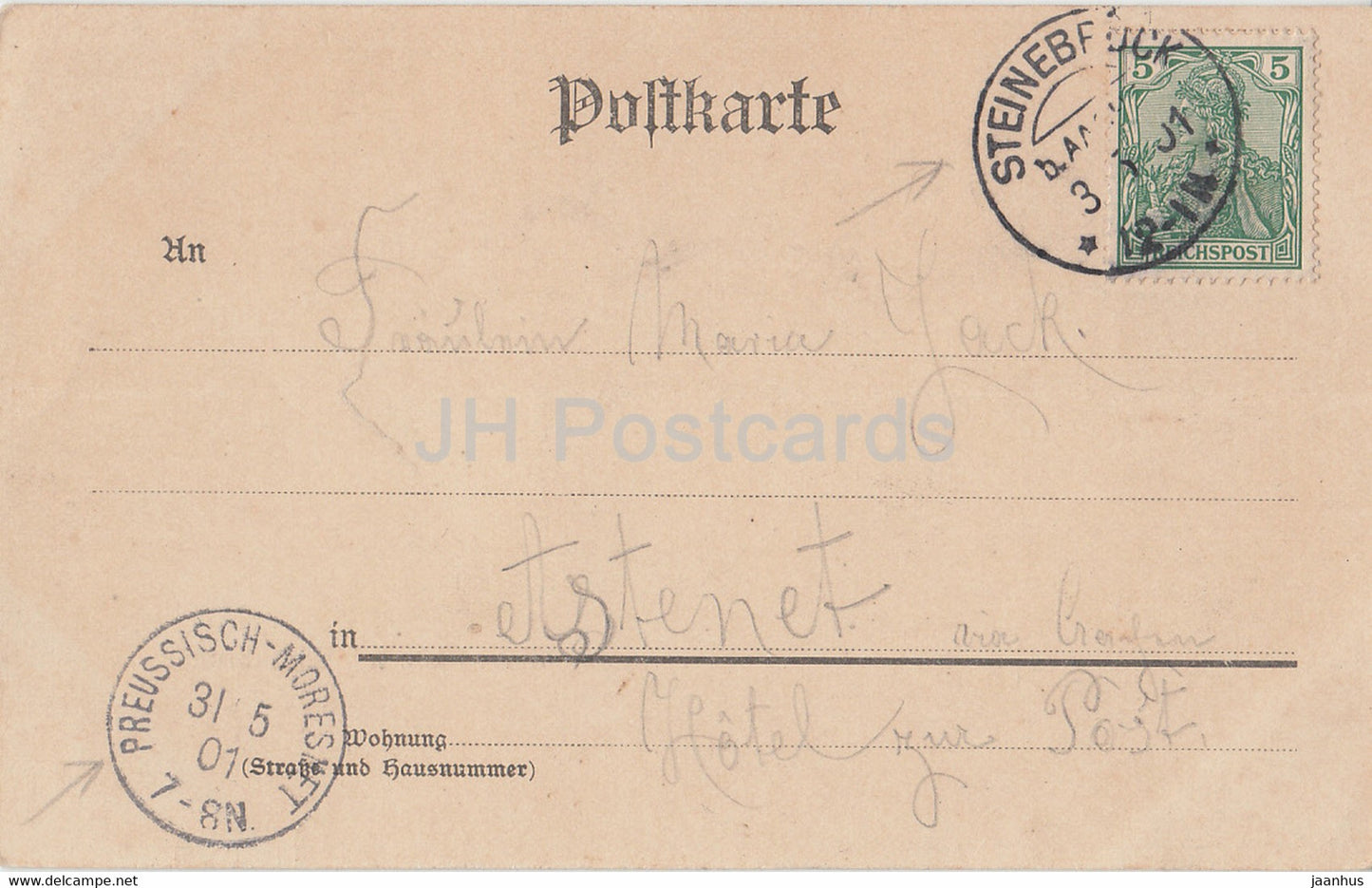 Gruss aus Aachen - Firiedr Wilh Platz mit Elisebrunnen - 5571 - old postcard - 1901 - Germany - used