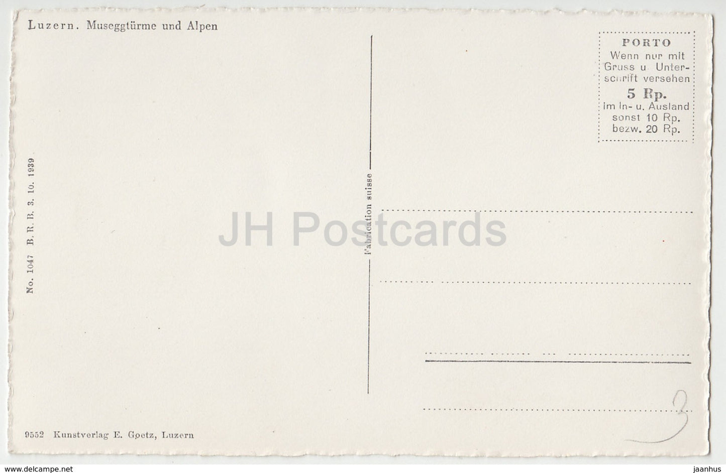 Luzern - Luzern - Museggturme & Alpen - 9552 - Schweiz - alte Postkarte - unbenutzt