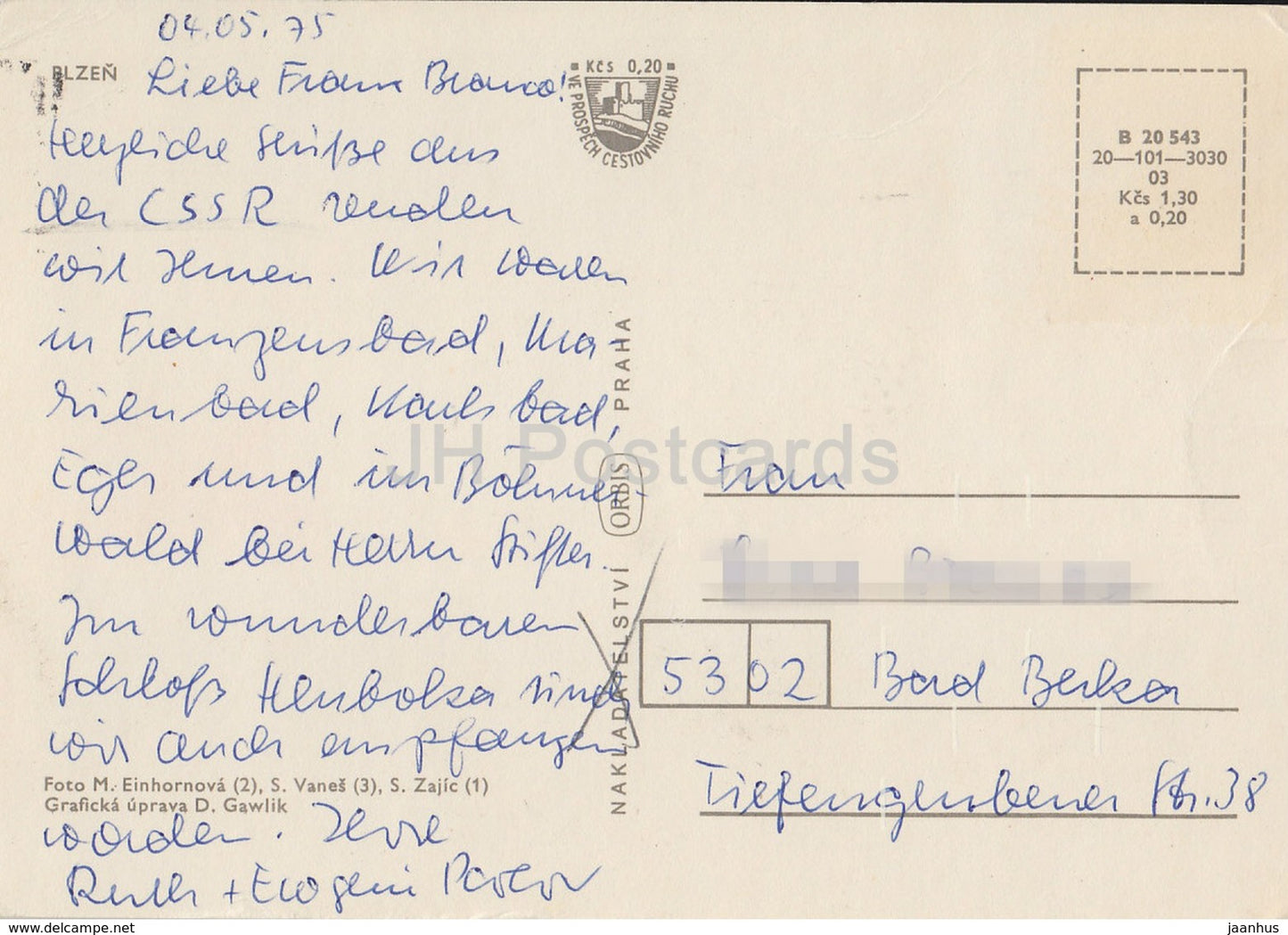 Plzen - Pilsen - restaurant Bohenia - hôtel Skoda Slovan Continental - bus Tchécoslovaquie - République tchèque - 1975 - occasion