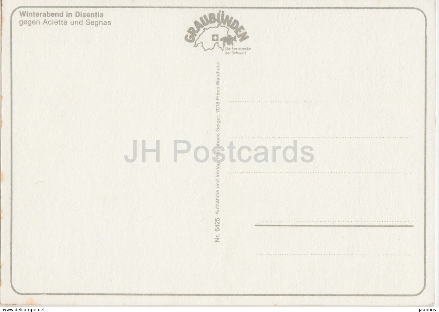 Winterbaden in Disentis gegen Acletta und Segnas - 6425 - Switzerland - unused