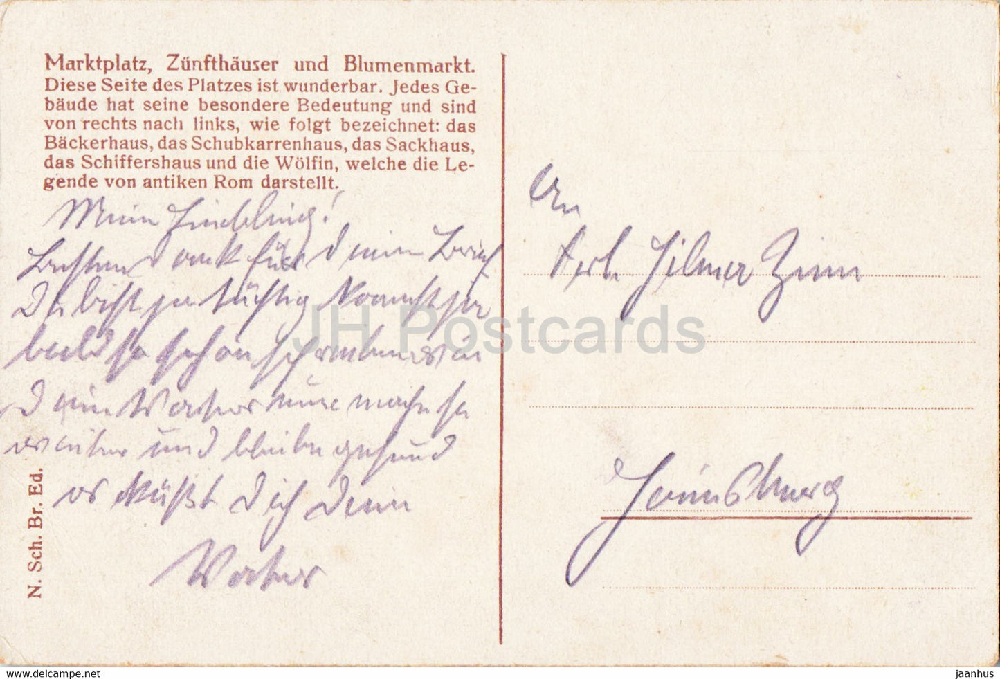 Bruxelles - Bruxelles - Grand Place - Maisons des Corporations et Marché aux fleurs - carte postale ancienne - Belgique - occasion