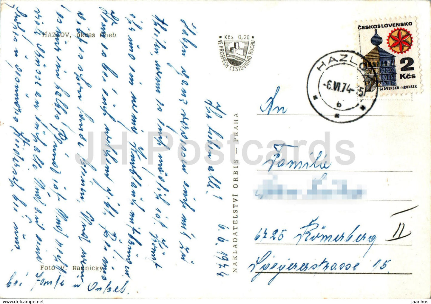 Hazlov okres Cheb - district of Cheb - 1974 - Czech Repubic - Czechoslovakia - used