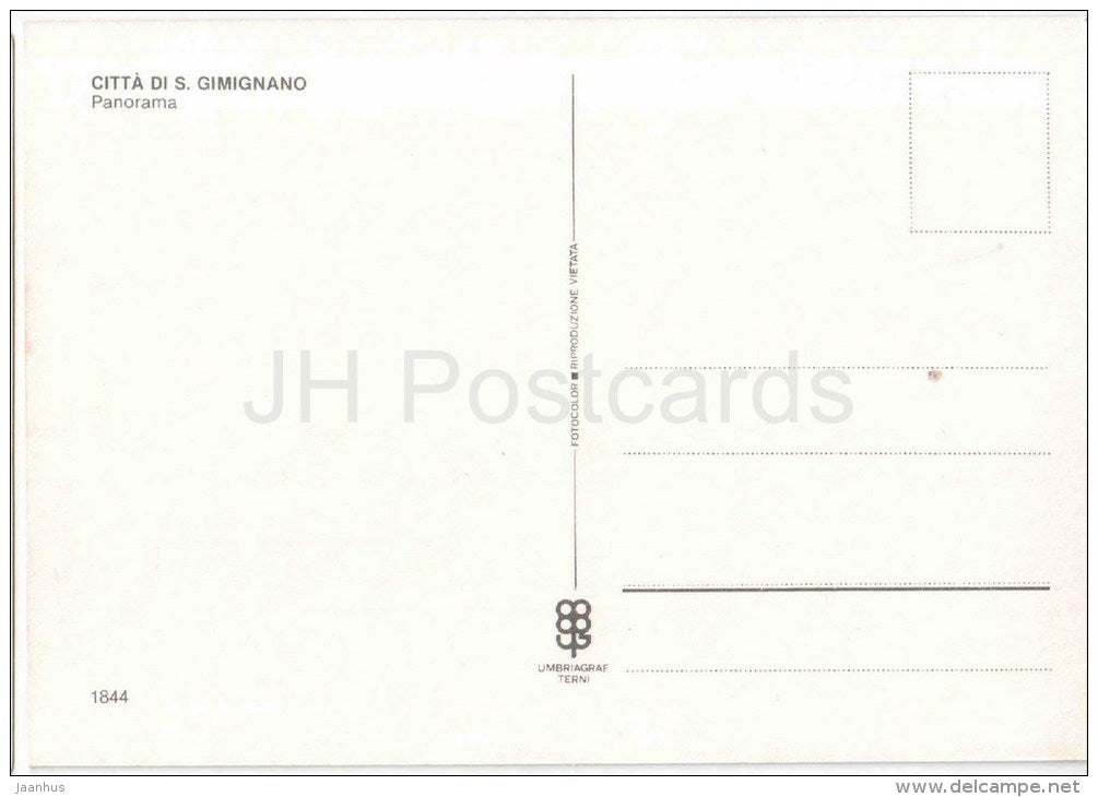panorama - Citta Di S. Gimignano - Siena - Toscana - 1844 - Italia - Italy - unused - JH Postcards