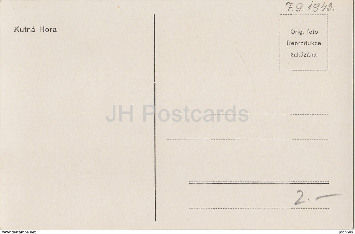 Kutna Hora - alte Postkarte - 1943 - Tschechoslowakei - Tschechische Republik - unbenutzt
