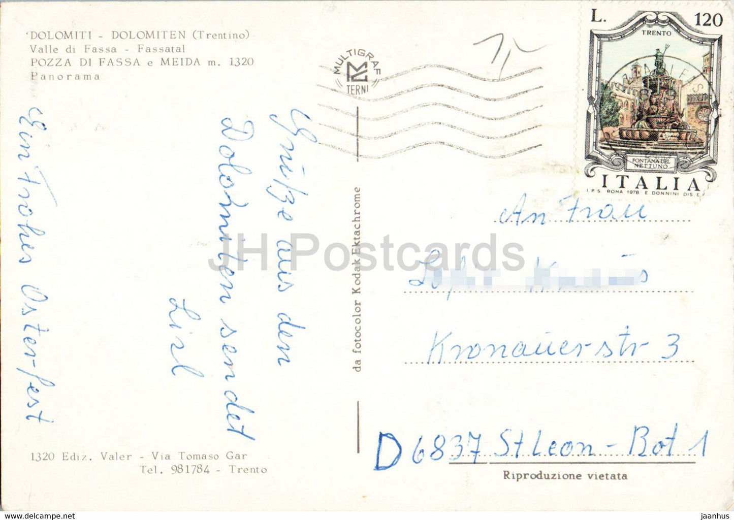 Dolomiti - Valle di Fassa - Pozza di Fassa - Meida - Panorama - 4884 - Italy - used