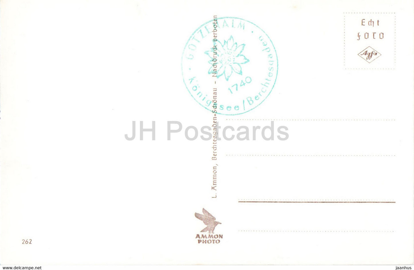 Blick von der Gotzenalm auf Konigssee - Berchtesgaden und Untersberg - old postcard - Germany - unused