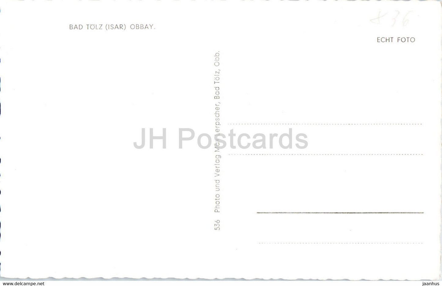 Bad Tolz - Obbay - carte postale ancienne - Allemagne - inutilisée