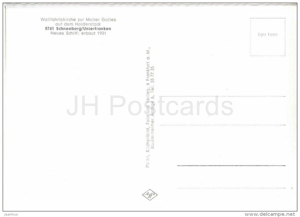 Wallfahrtskirche zur Mutter Gottes auf dem Holderstock - Neues Schiff - Schneeberg - church - Germany - nicht gelaufen - JH Postcards