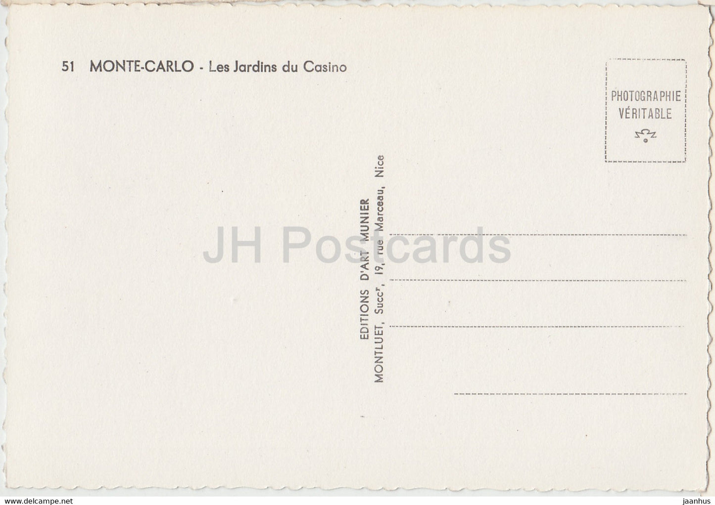 Monte Carlo - Les Jardins du Casino - 51 - Monaco - inutilisé