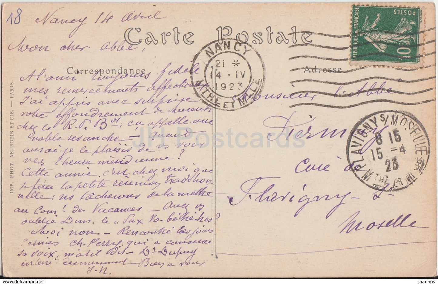 Bourges - Eglise souterraine de la Cathedrale - cathedral - 41 - 1923 - old postcard - France - used