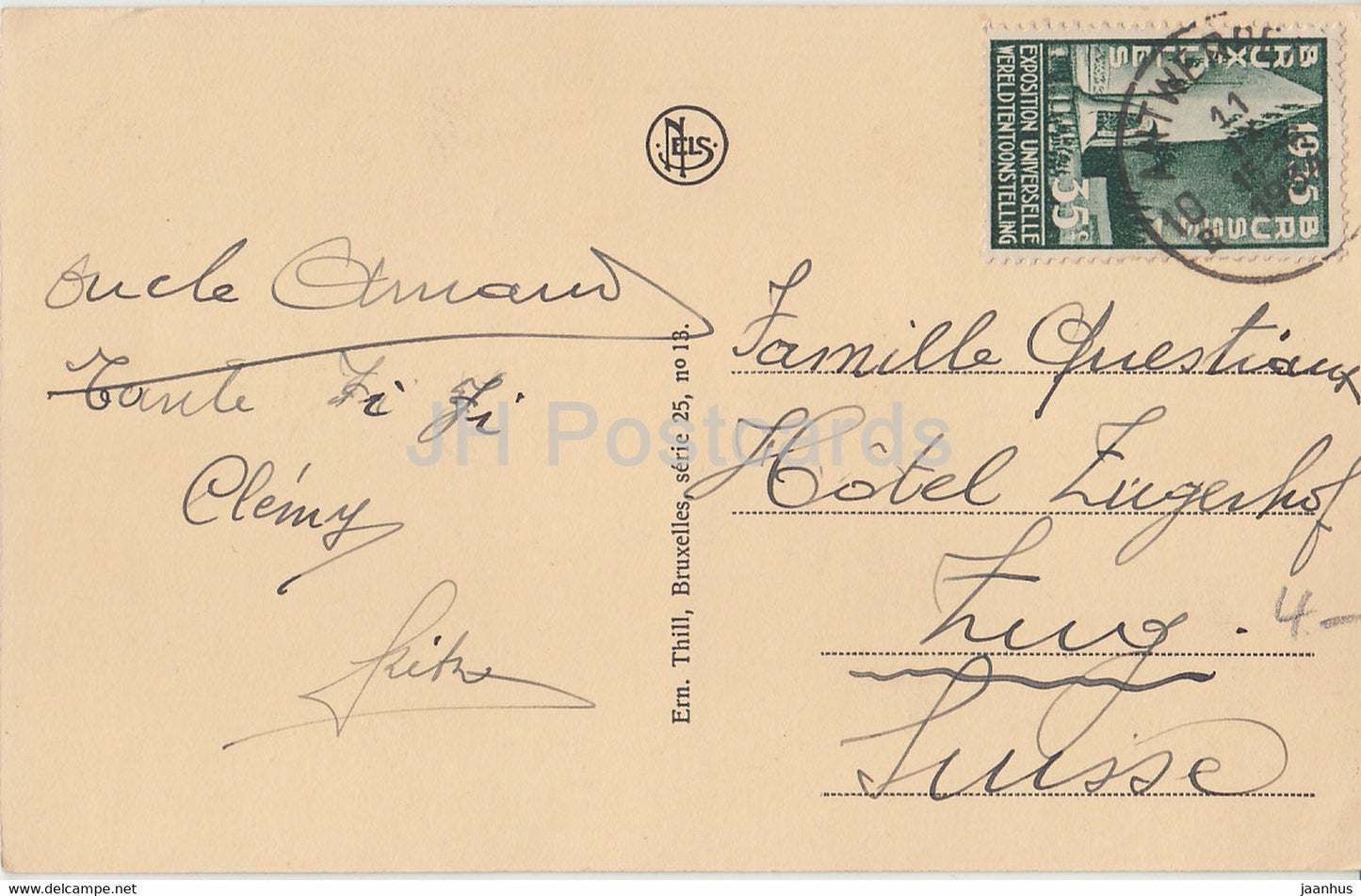 Anvers - Antwerpen - monument Peter Benoit - old postcard - 1934 - Belgium - used