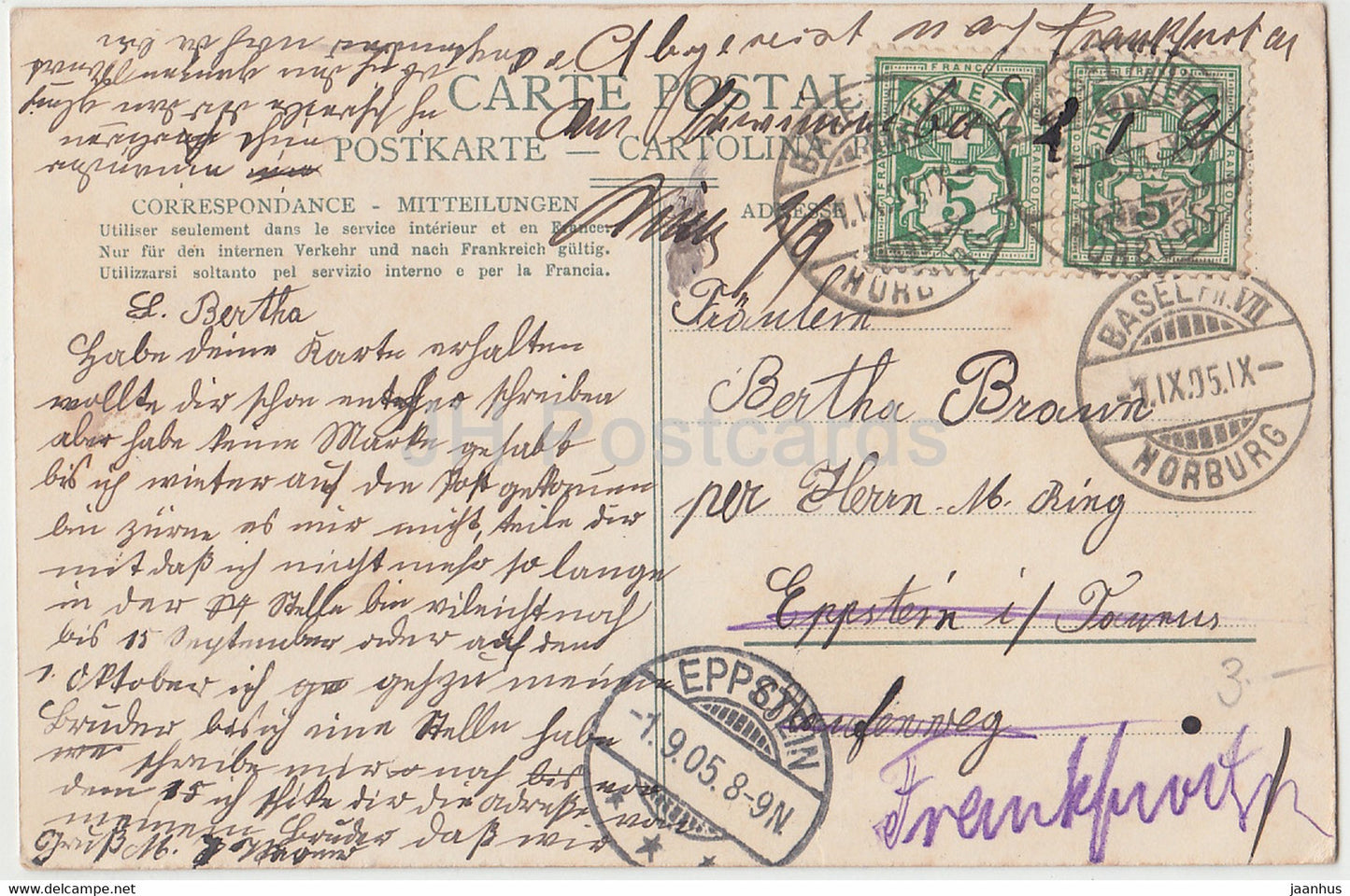 Mis Schatzli hat es Muli - police - K u G Zch V - No 1500 depose - old postcard - 1905 - Switzerland - used