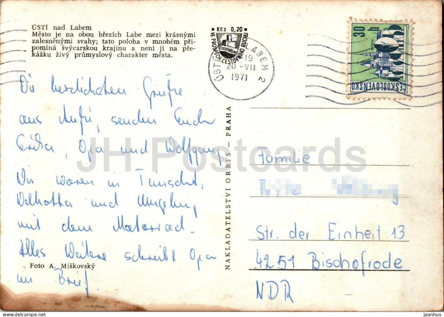 Usti nad Labem - 1971 - Czech Repubic - Czechoslovakia - used