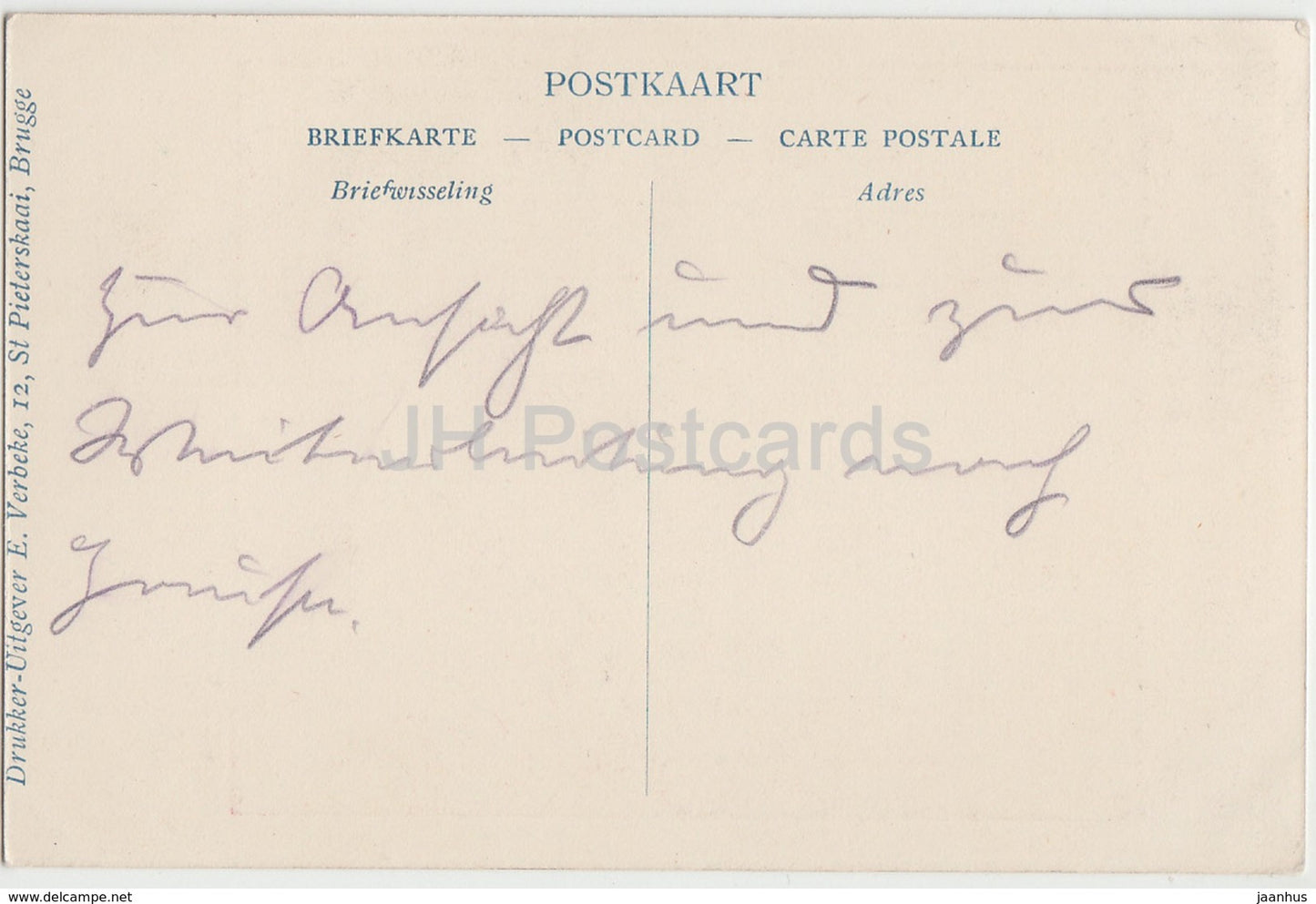 Brugge - Bruges - Vlamingstraat - Jessie Currie - illustration - old postcard - Belgium - used