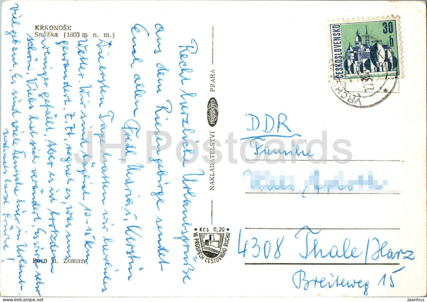 Krkonose - Snezka - 1603 m - mountain - 1970s - Czech Repubic - Czechoslovakia - used