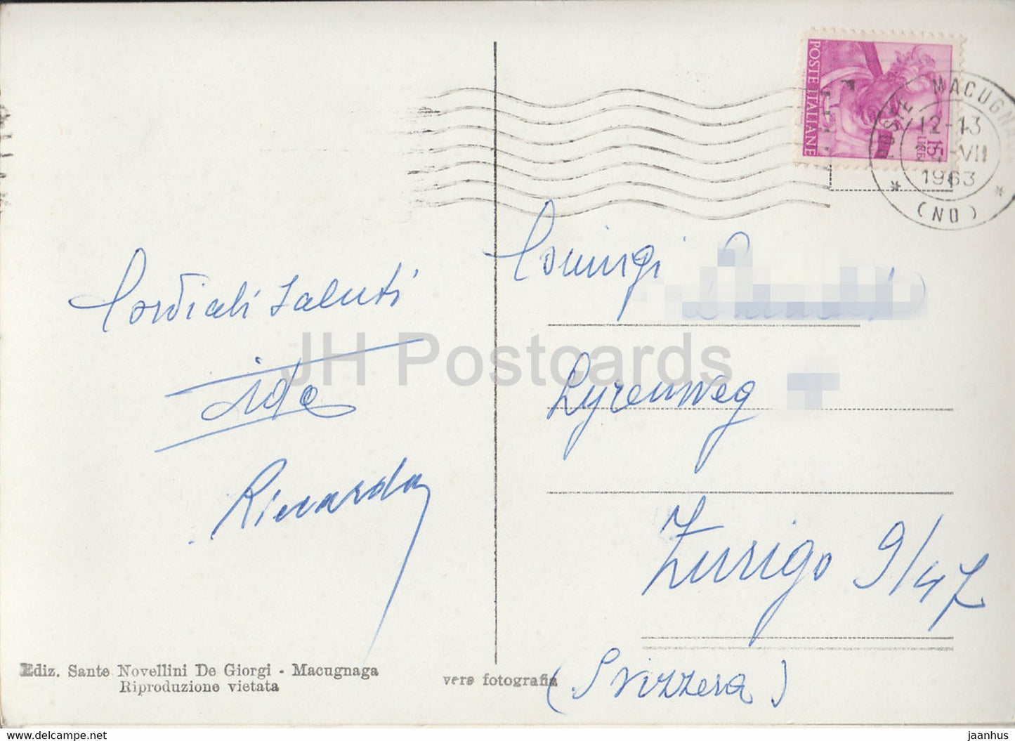 Macugnaga - Pecetto 1370 m - Con la Seggiovia sui Ghiacciai eterni del M Rosa - cable car - 1963 - Italy - used