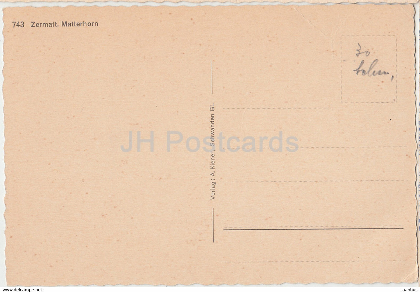 Zermatt - Matterhorn - flag - 743 - Switzerland - unused