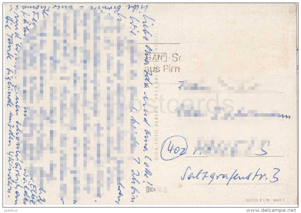 Sächs. Schweiz - Bastei Brücke - bridge - Germany - gelaufen - JH Postcards