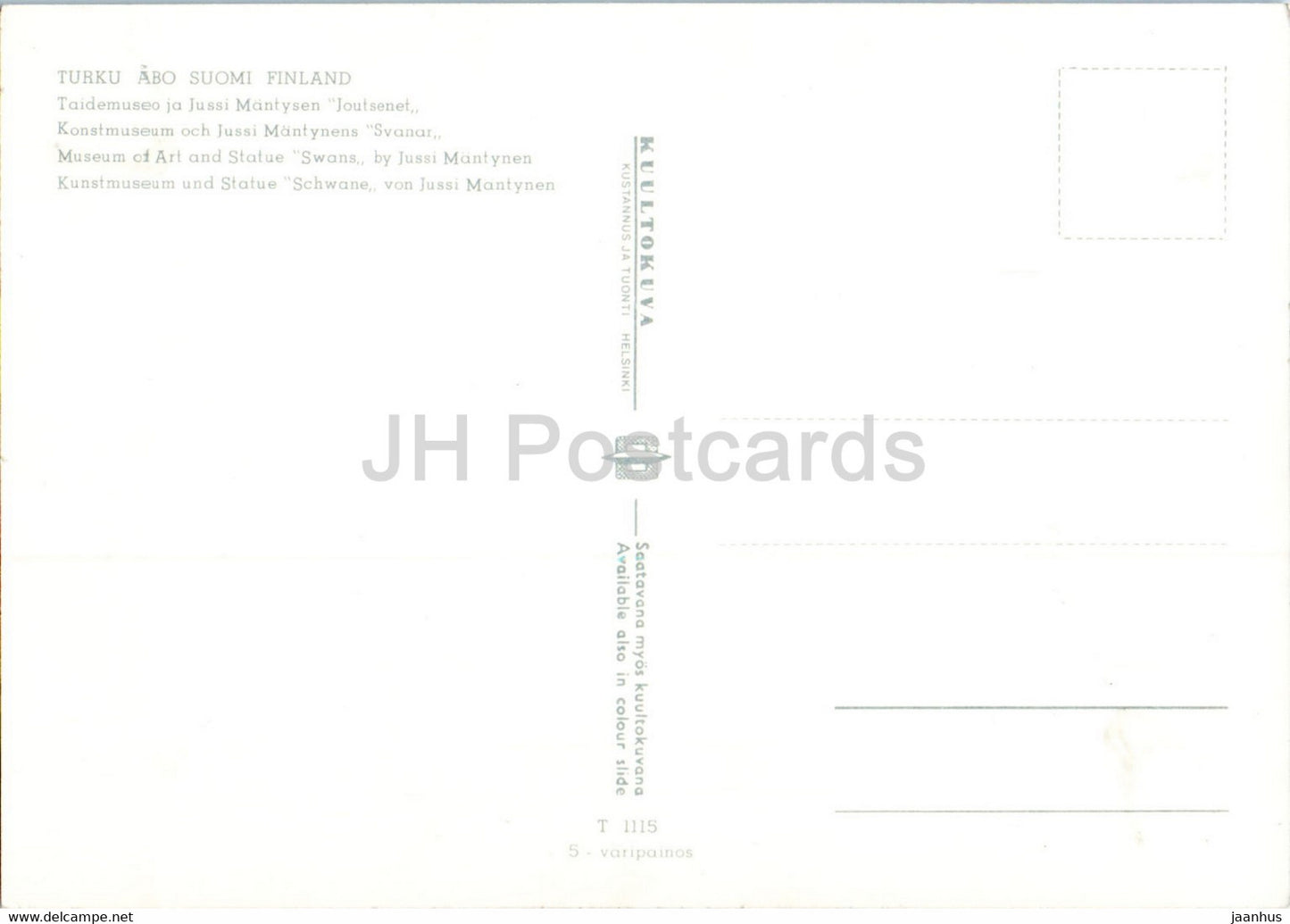Turku - Abo - Museum für Kunst und Statue Schwäne - Finnland - unbenutzt