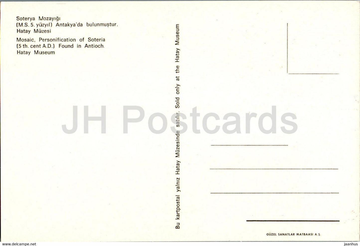 Mosaïque - Personnification de Soteria - Musée Hatay - monde antique - Turquie - inutilisé