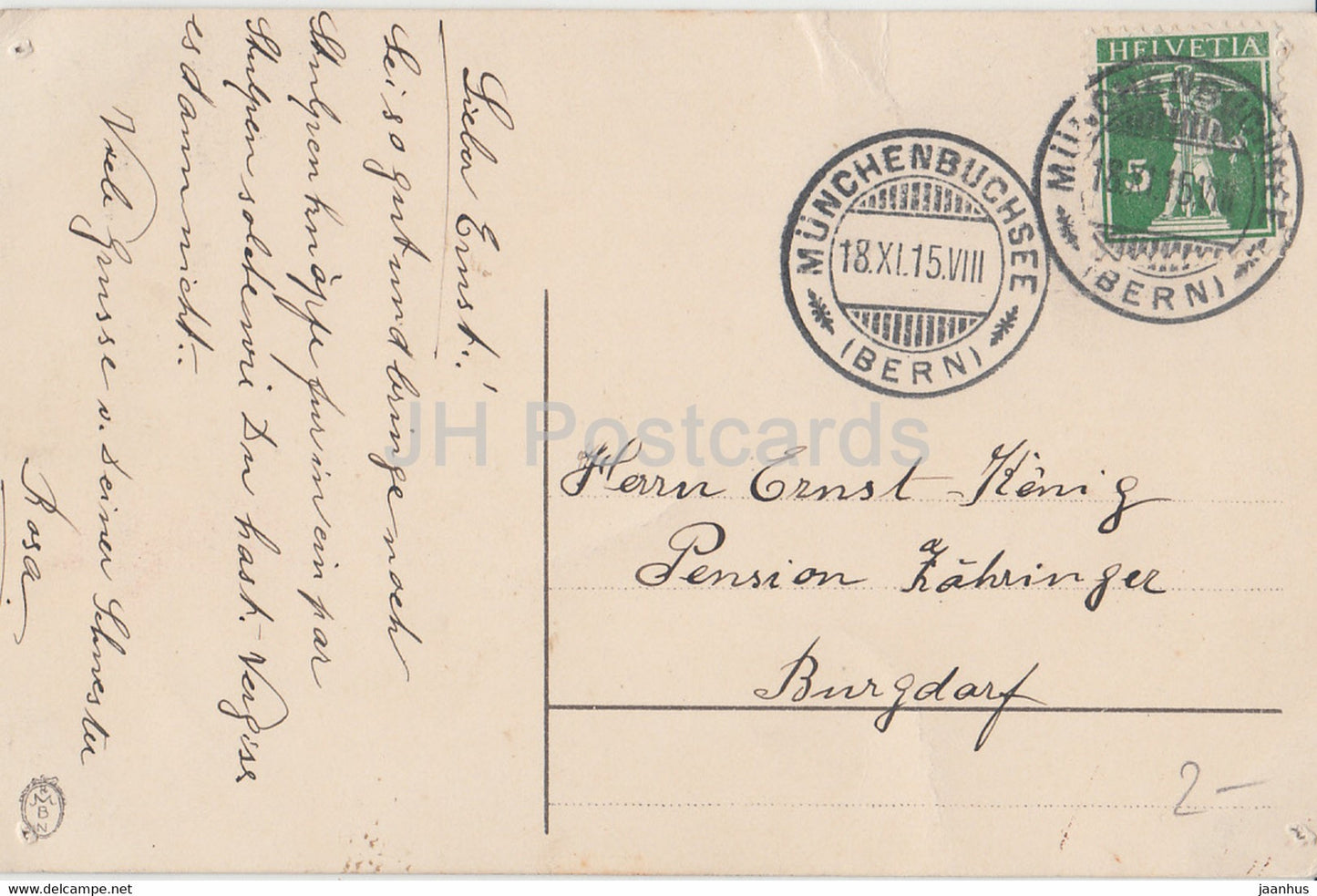 House - landscape - illustration - MBN - old postcard - 1915 - used