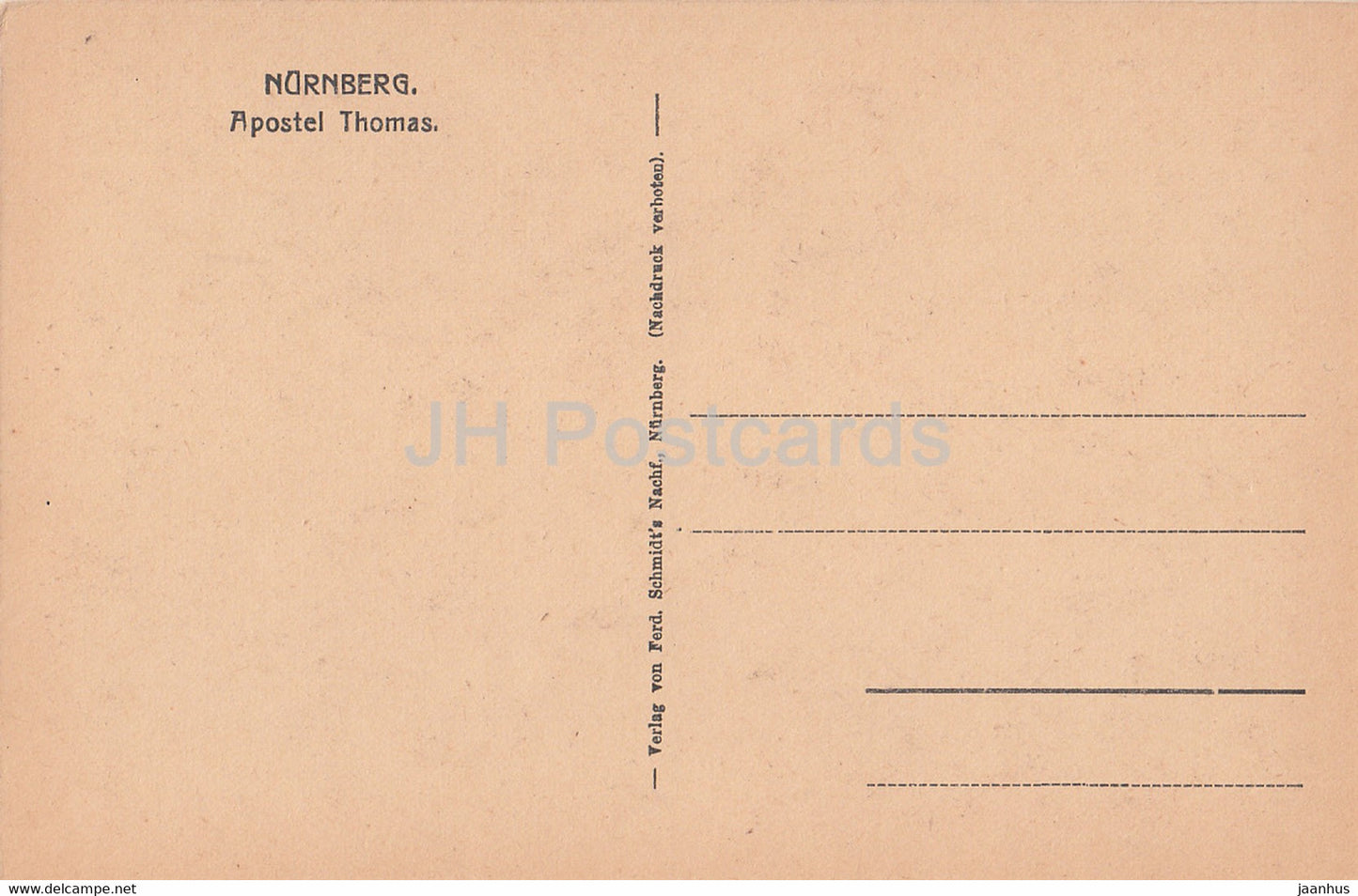 Nürnberg - Apostel Thomas - alte Postkarte - Deutschland - unbenutzt