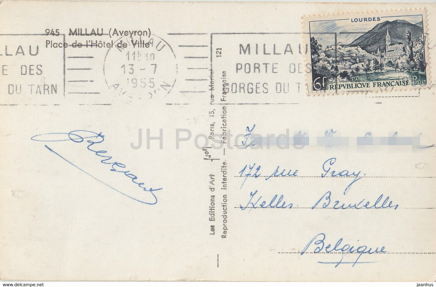 Millau - Place de l'Hotel de Ville - Aveyron - 945 - 1955 - Frankreich - gebraucht