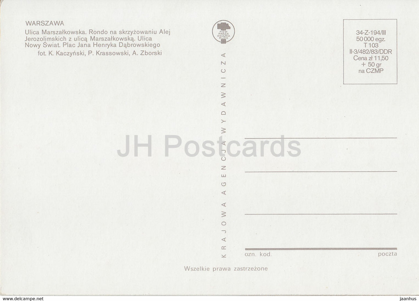 Warszawa - Warschau - Marszalkowska-Straße - Nowy-Swiat-Straße - Straßenbahn - Multiview - Polen - unbenutzt