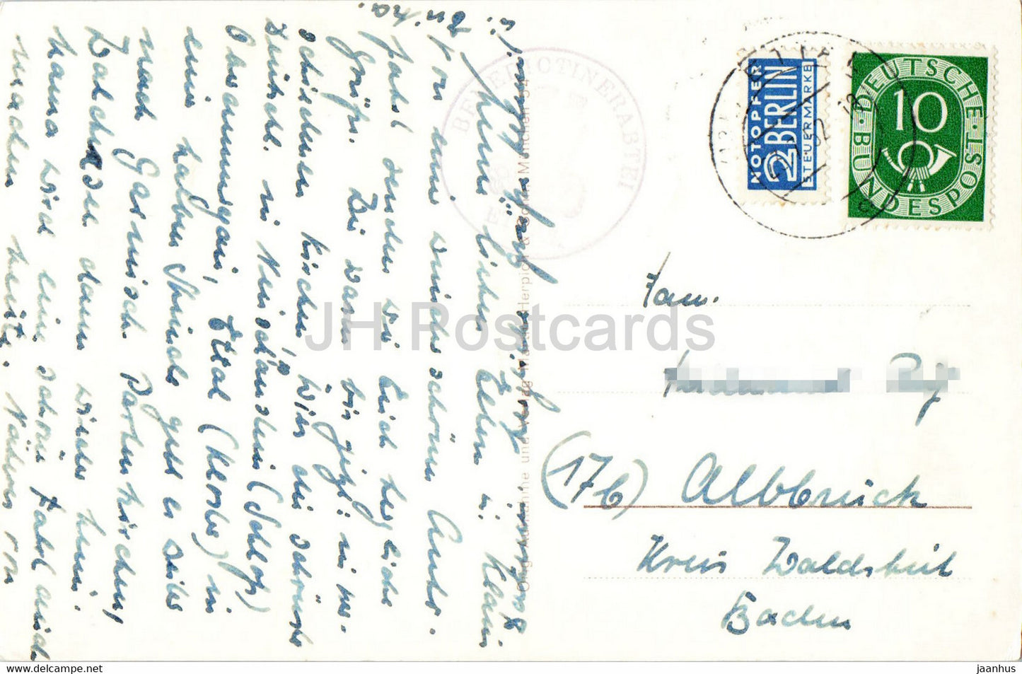 Kloster Ettal - Kloster - alte Postkarte - 1952 - Deutschland - gebraucht