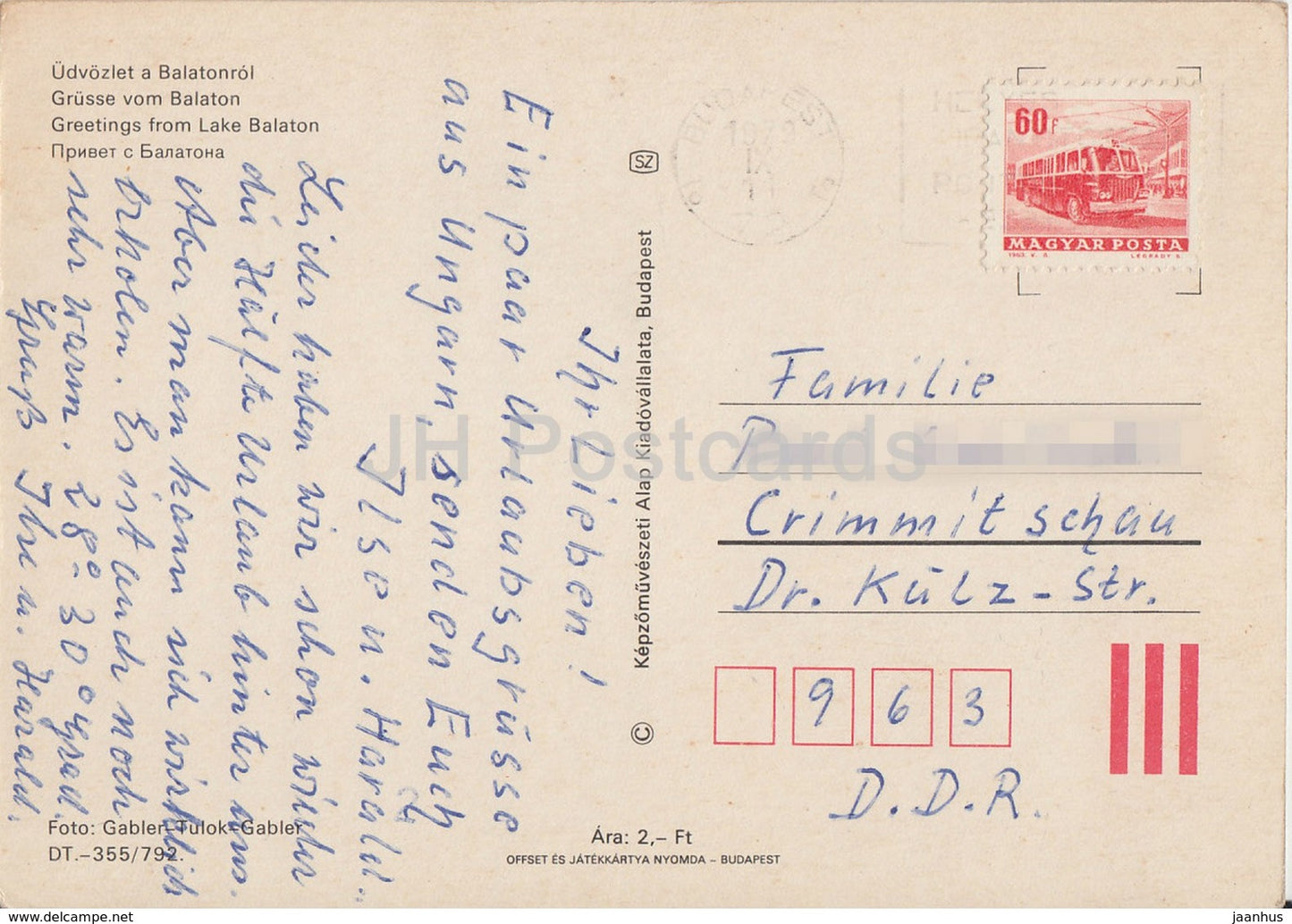 Salutations du lac Balaton - sculpture - vue - multivue - 1979 - Hongrie - utilisé