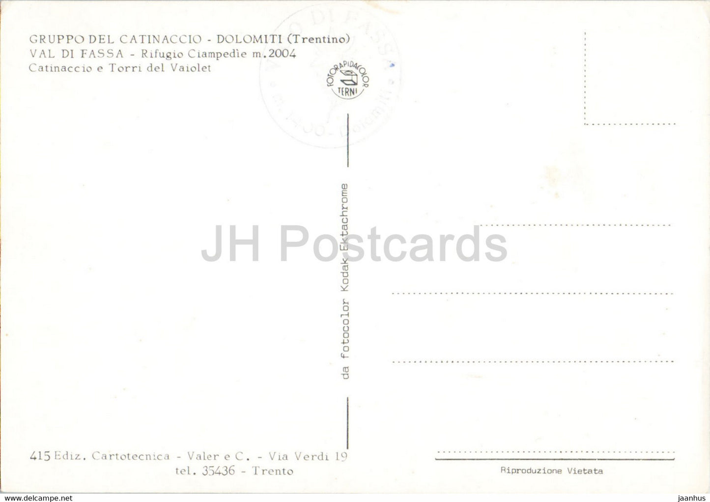 Gruppo del Catinaccio - Dolomiti - Val di Fassa - Rifugio Ciampedie - Torri del Vaiolet - Italy - unused