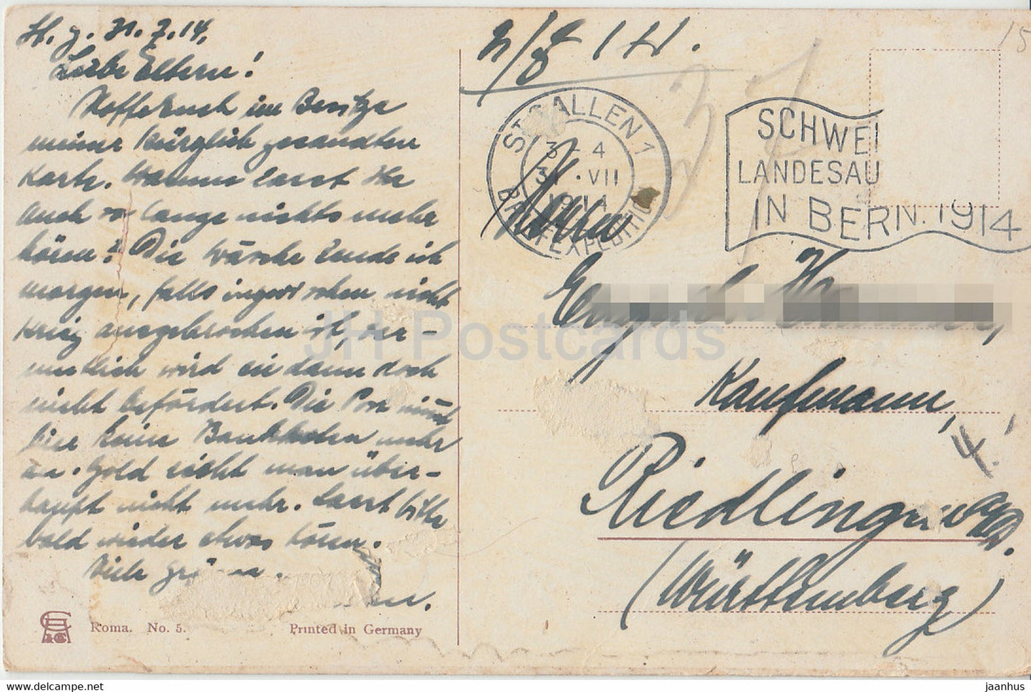 Roma - Rome - Forum Romanum - illustration by Perlberg - ancient - old postcard - 1914 - Italy - used