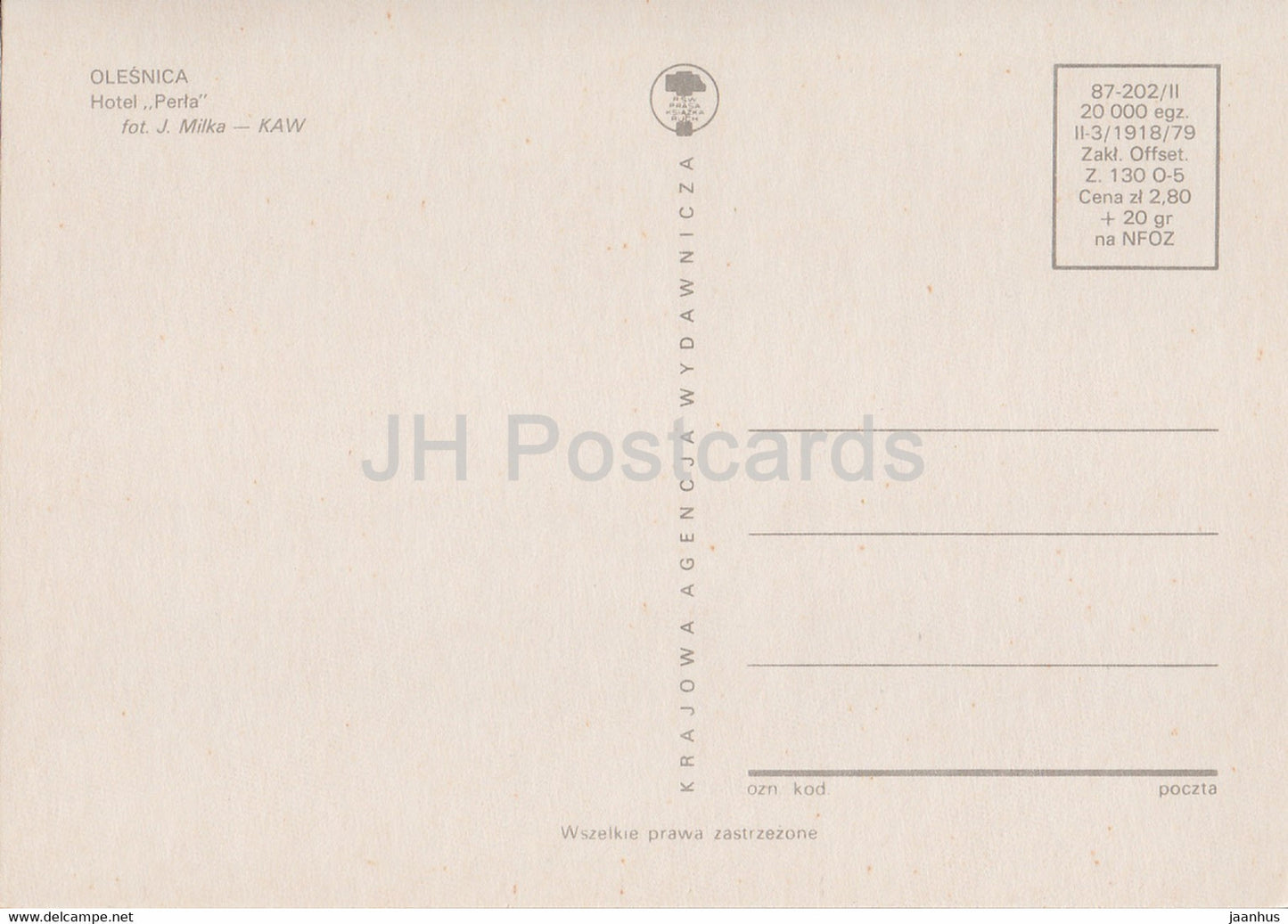Olesnica - Hotel Perla - Auto Polski Fiat - Polen - unbenutzt